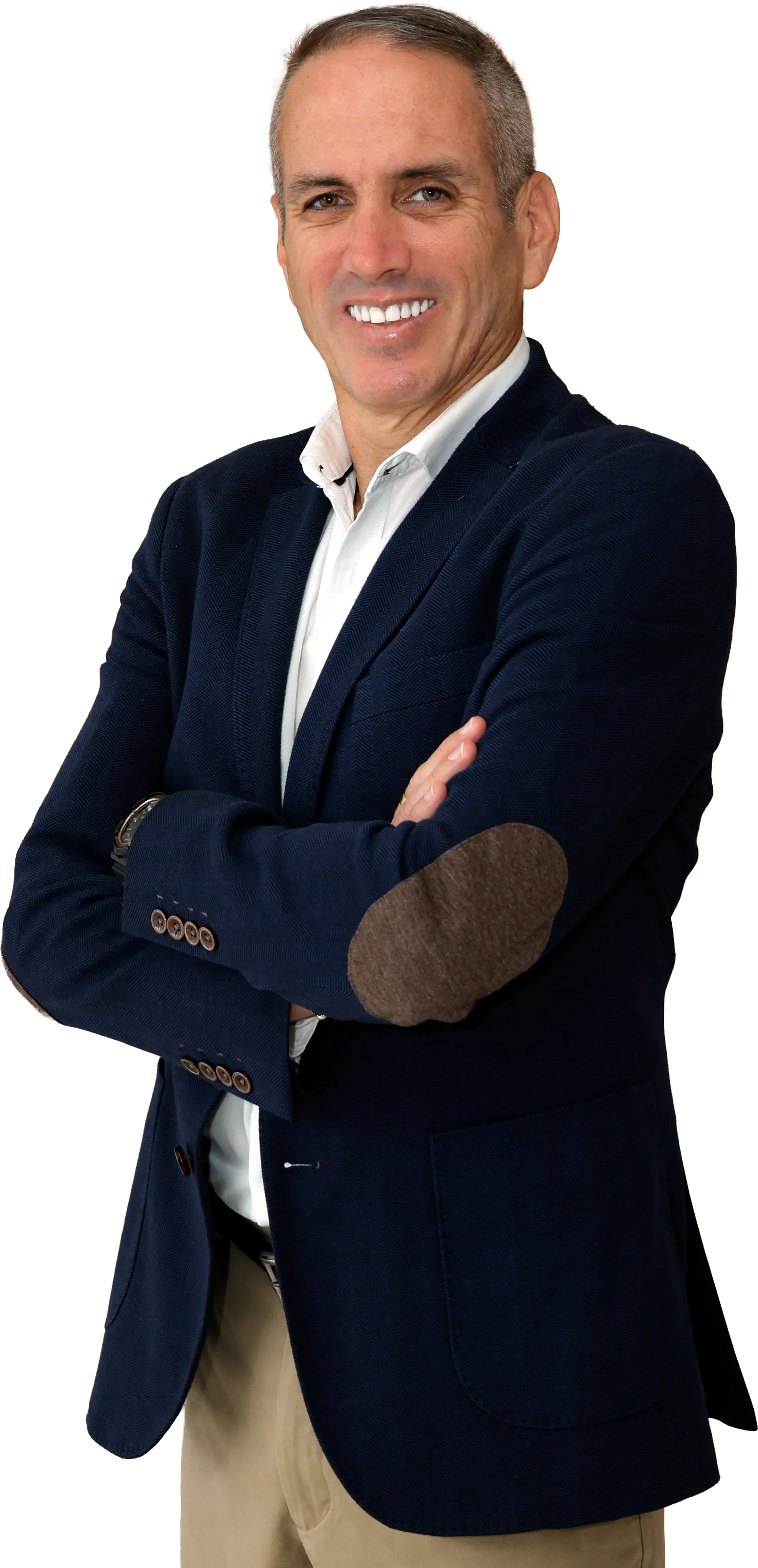 Javier Diez con saco azul, candidato a la Alcaldía de San Borja