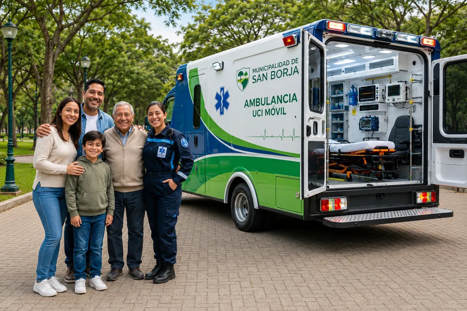 Ambulancia UCI móvil de San Borja equipada para atender emergencias