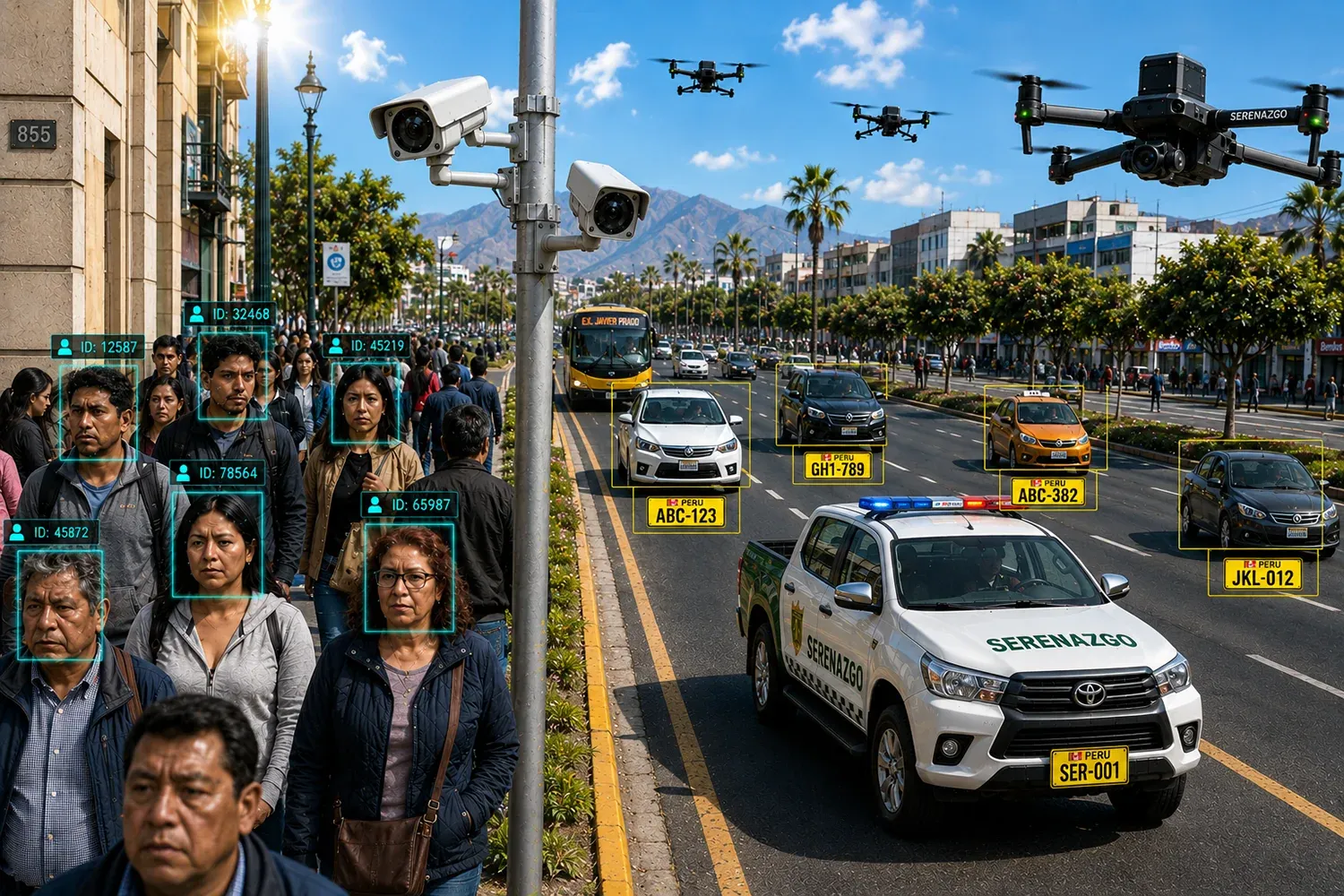 Sistema de cámaras inteligentes con reconocimiento facial y de placas